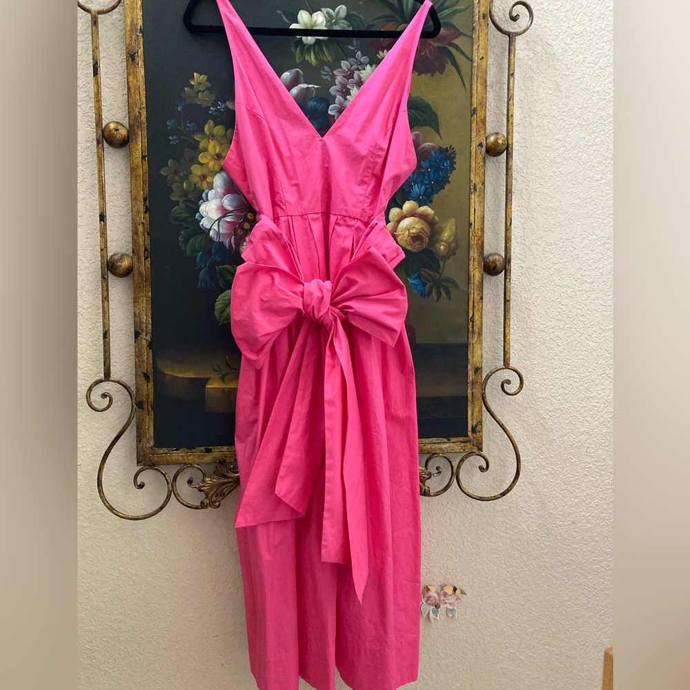 a loves a Wide Sash Dress, 100% Cotton, Barbie Pink, P2P 17.5 in.